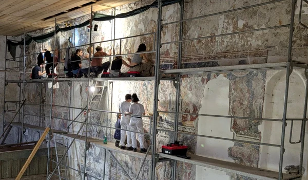 Cea mai mare frescă medievală din Transilvania (© Facebook / Consiliul Județean Sibiu)