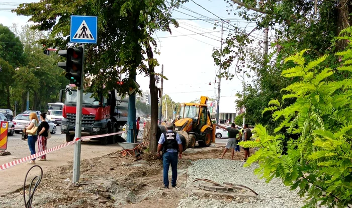 Lucrări pe Bulevardul Alexandru Lăpușneanu FOTO Garda de Mediu