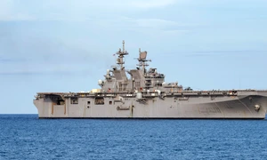 USS Tripoli (LHA 7) underway in the Caribbean Sea on 3 August 2020 (200730 N CD453 1035) JPG