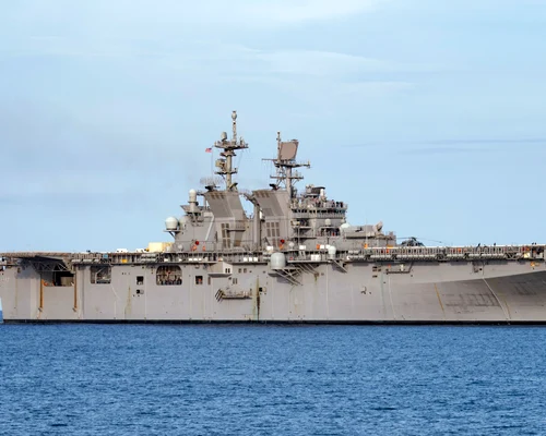 USS Tripoli (LHA 7) underway in the Caribbean Sea on 3 August 2020 (200730 N CD453 1035) JPG
