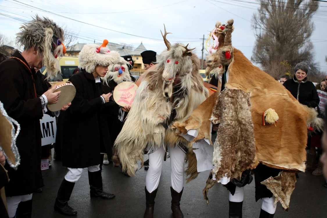 
    „Capra” este un joc popular cu măști, ce avea la origini și rol de ritual magic și care se practică până în prima zi a Anului Nou, la Sf. VasileFoto Adevărul/Gheorghe Florin  