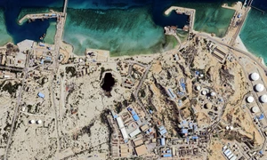 Vedere aeriană a terminalului petrolier Kharg Island FOTO Shutterstock