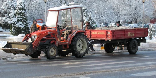 Se curăţa zăpada din zona centrală