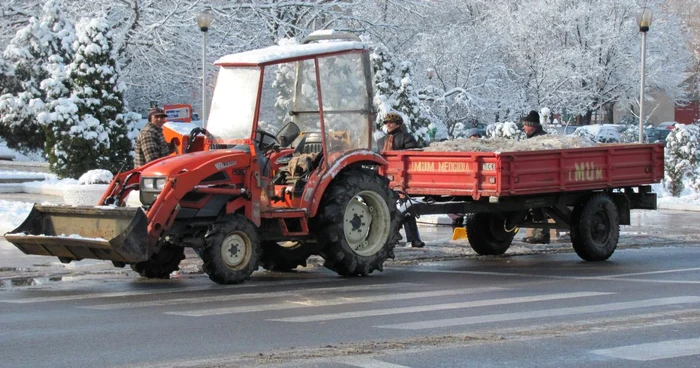 Se curăţa zăpada din zona centrală