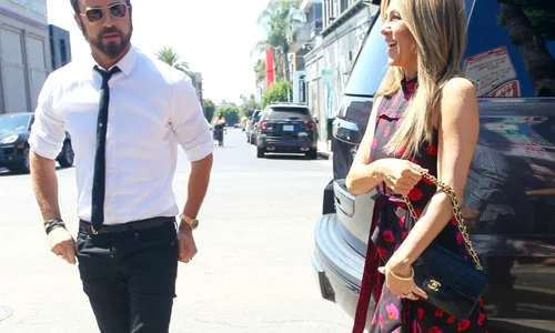 Jennifer Aniston and Justin Theroux attend The Hollywood Walk of Fame Star Ceremony honoring actor Jason Bateman jpeg