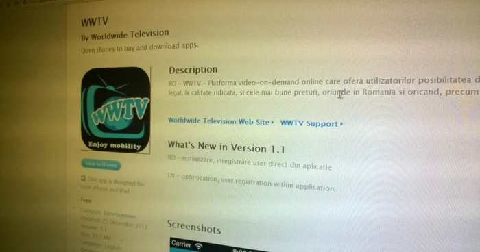 WWTV este disponibilă şi pe iTunes FOTO Adevărul