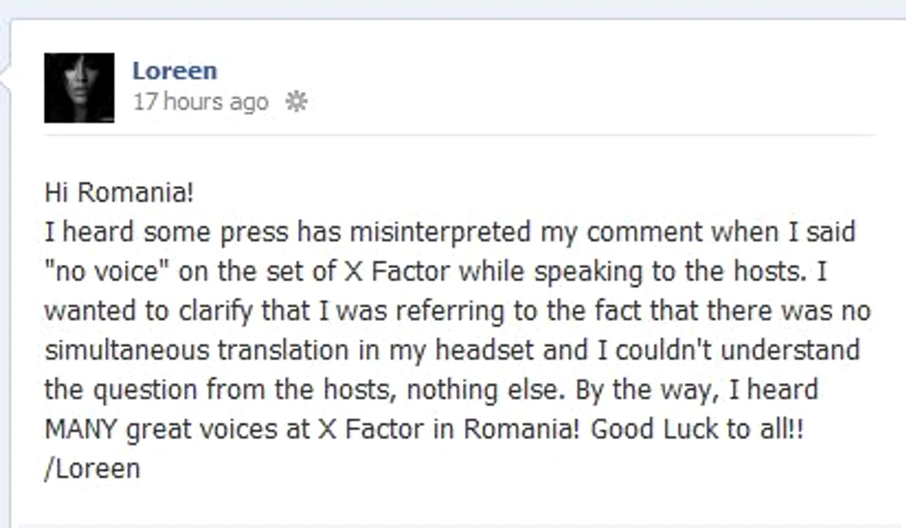 Loreen: Facebook