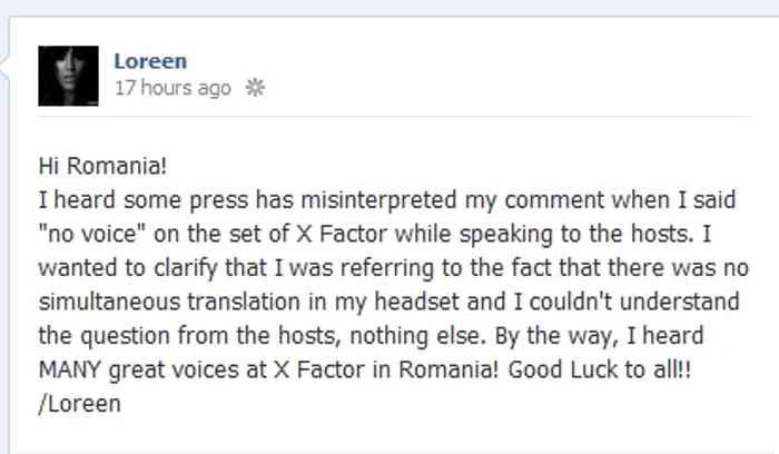 Loreen: Facebook