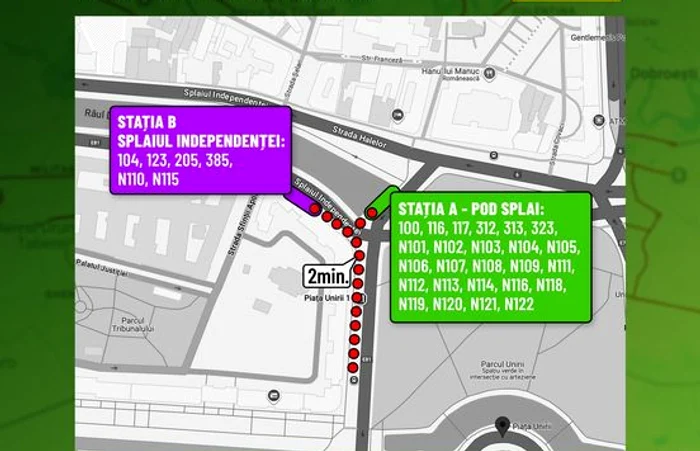 Stația STB „Piața Unirii 1” va fi mutată temporar. FOTO Facebook Nicușor Dan
