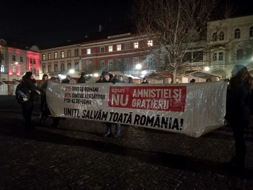 Protestul a avut loc în Piaţa Unirii. FOTO: Actual de Cluj