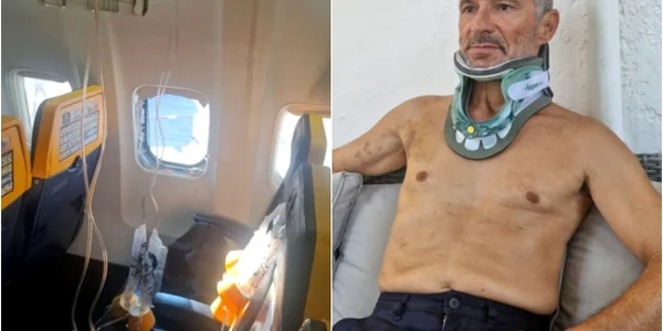 barbat aspirat prin geam ryanair jpg
