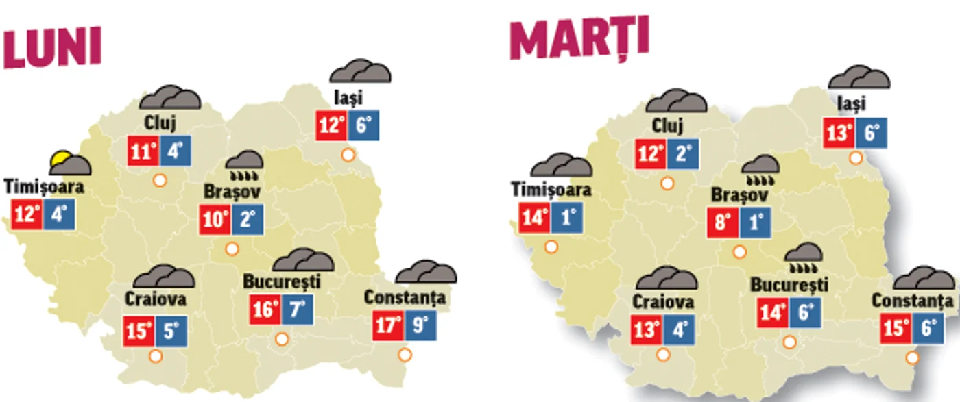 În următoarele două zile temperaturile vor fi în continuă scădere