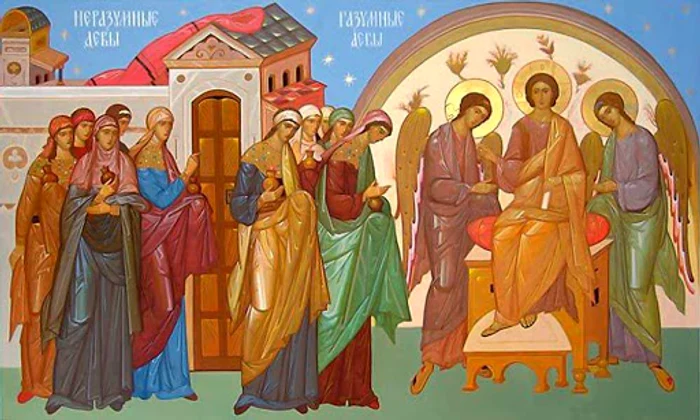 
    În Marțea Mare în biserici se pomenește pilda celor 10 fecioare care au plecat să-și întâlnească Mirele  