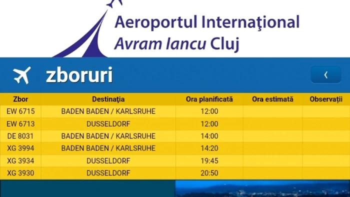 program aeroport cluj chartere germania