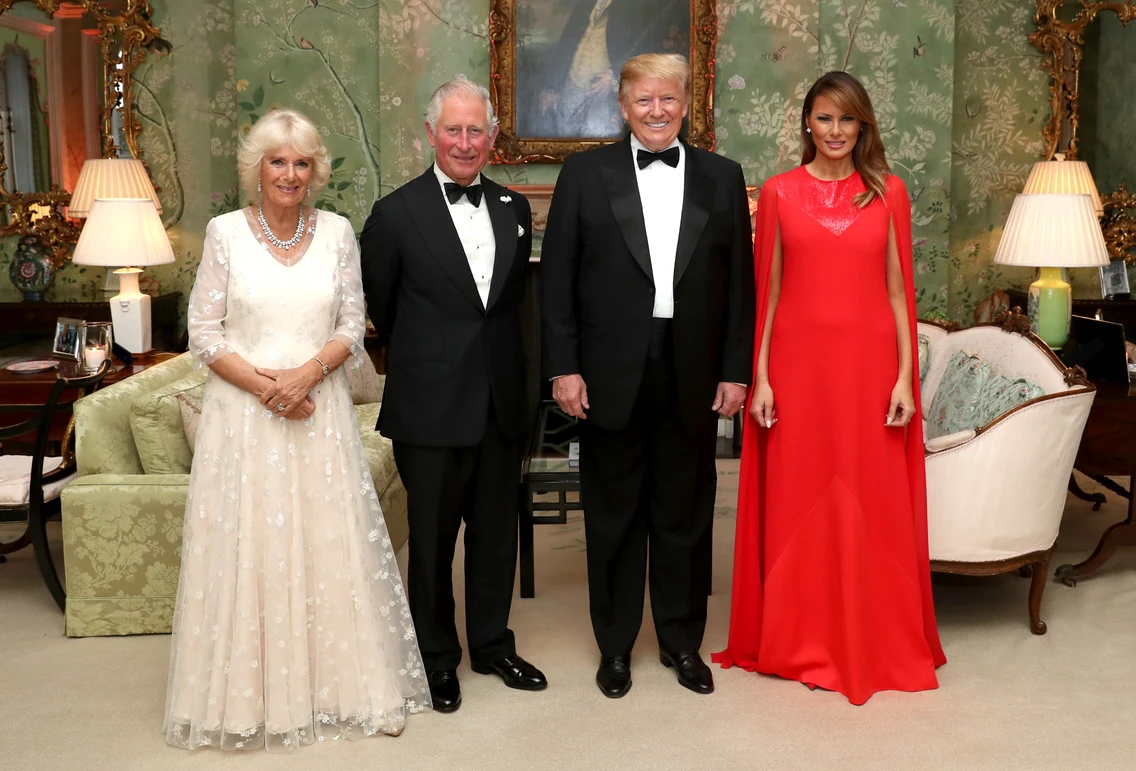 Camilla, Charles, Donald și Melania Trump în 2019