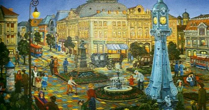 Imagine din Brăila începutului de secol XX, când s-a inaugurat ceasul-turn FOTO arhiva