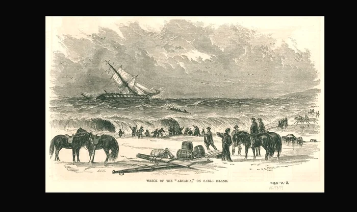 Insula transformată într-un loc al morții și al disperării. Locul care și-a căpătat tristul renume de „cimitir al Atlanticului de Nord” 1 Naufragiu în zona Insulei Sable FOTO cbc.ca