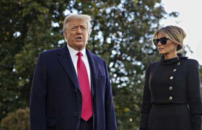 Donald şi Melania Trump plecând de la Casa Albă FOTO EPA-EFE