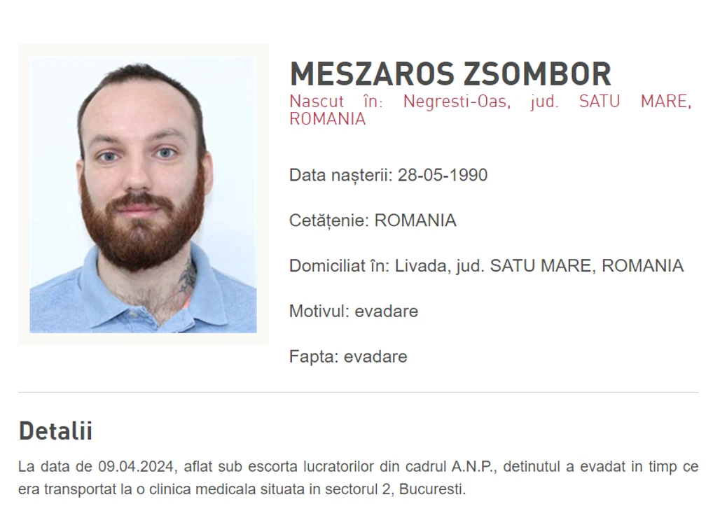 Criminalul a fost dat în urmărire generală
