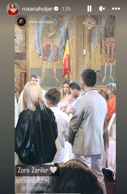 Roxana Hulpe și-a botezat fetița