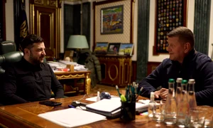 Volodimir Zelenski si Valeri Zalujnîi, la Kiev foto X @ZelenskyyUa png