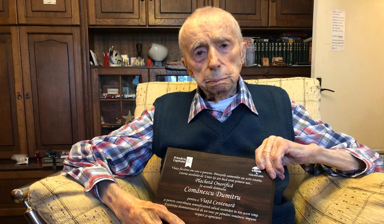 Dumitru Comânescu a murit la 111 ani şi 231 de zile/FOTO: Primăria Bucureşti