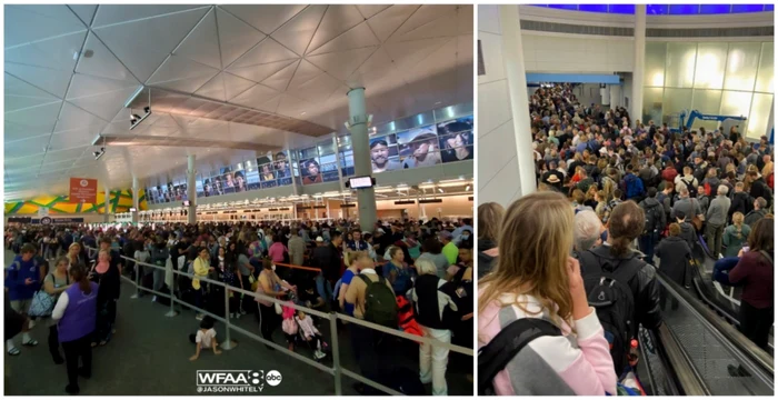 Cozi la testele de Covid -19 pe aeroportul din Chicago FOTO Twitter