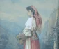 „Țărancă din Banat”, semnat dreapta jos, cu roșu: „Szathmàri” (© Muzeul Nicolae Minovici)