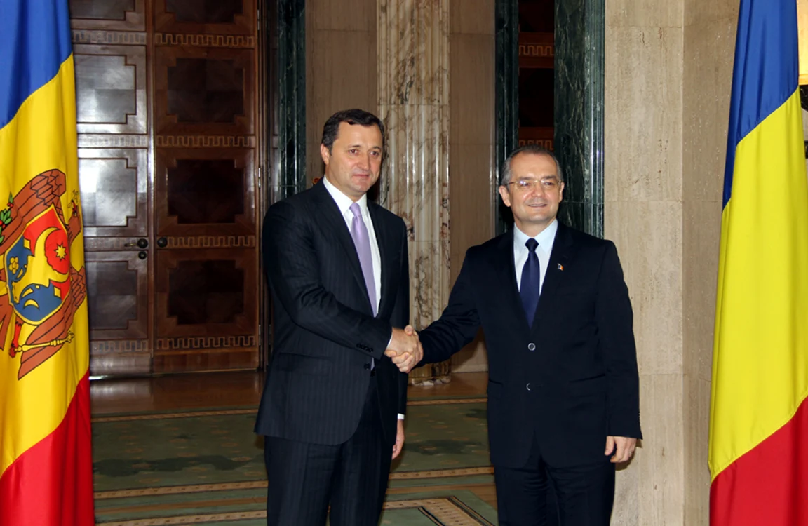Vlad Filat și Emil Boc, la București