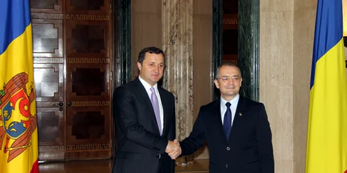 Vlad Filat și Emil Boc, la București