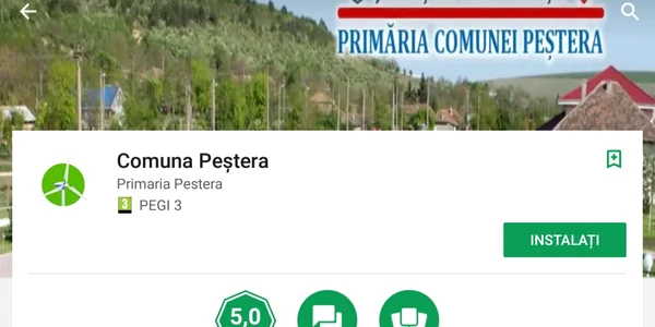 Aplicatia lui Eduard Grosu pentru comuna Pestera FOTO Eduard Grosu