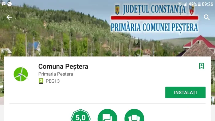 Aplicatia lui Eduard Grosu pentru comuna Pestera FOTO Eduard Grosu