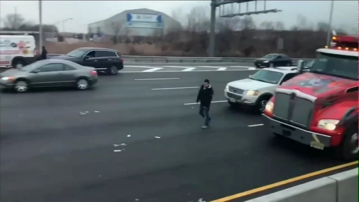 Şoseaua din New Jersey, după incident  FOTO: 6abc.com