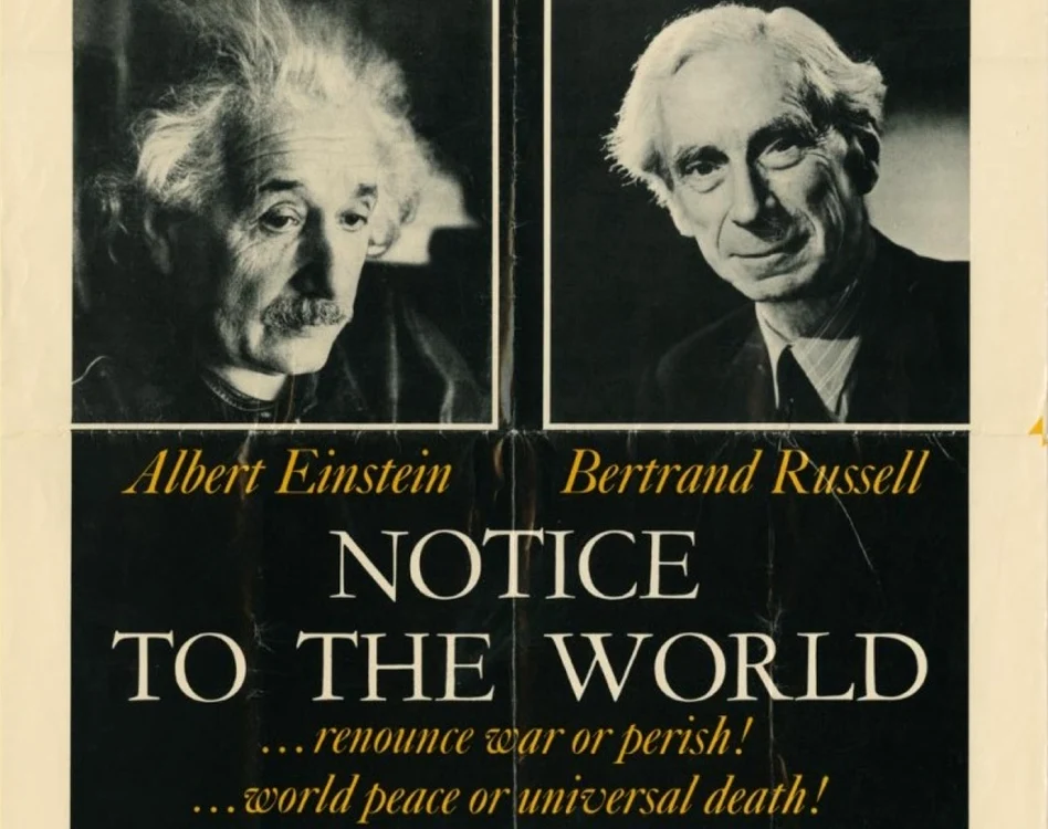 Manifestul Russell-Einstein, un avertisment asupra pericolului nuclear. FOTO: Institut Levant