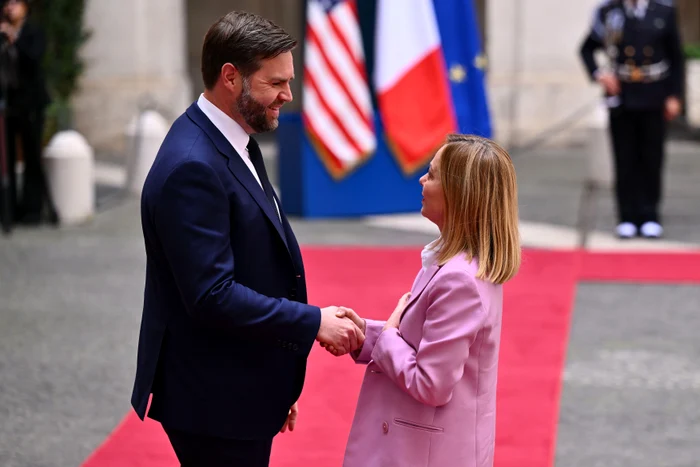 JD Vance și Georgia Meloni s-au întâlnit la Roma FOTO Profimedia