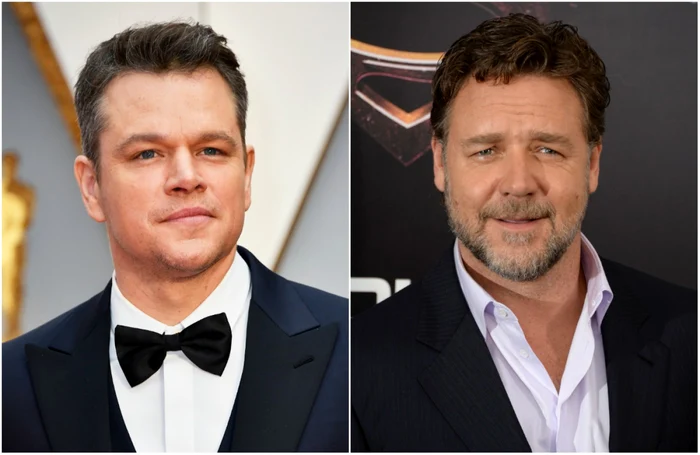 Numele actorilor Matt Damon şi Russell Crowe au fost menţionate de o fost jurnalistă de la New York Times în cazul scandalului sexual de la Hollywood FOTO Gulver/Getty Images