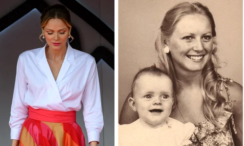 Prințesa Charlene copil alături de mama ei foto Daily Mail colaj jpg