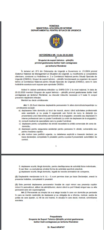 Acesta este documentul care a bîgat panica în populație