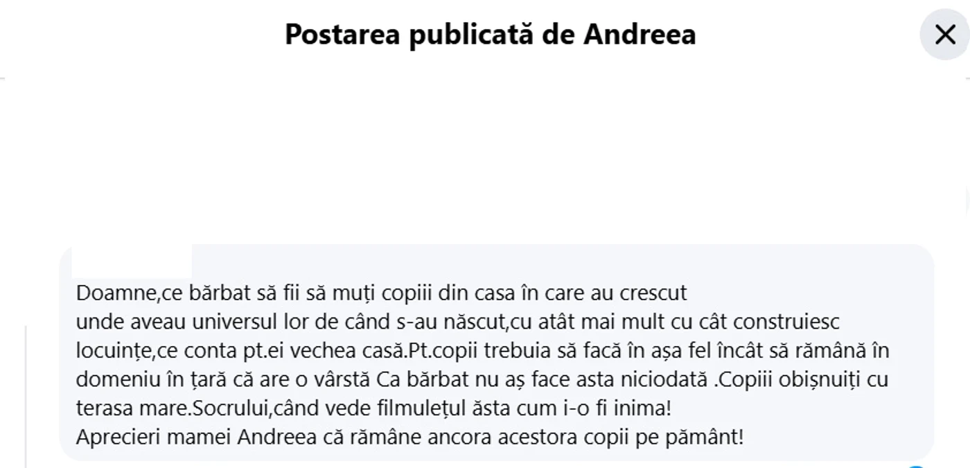 Comentariul de la postarea cu apartamentul - Foto: Facebook