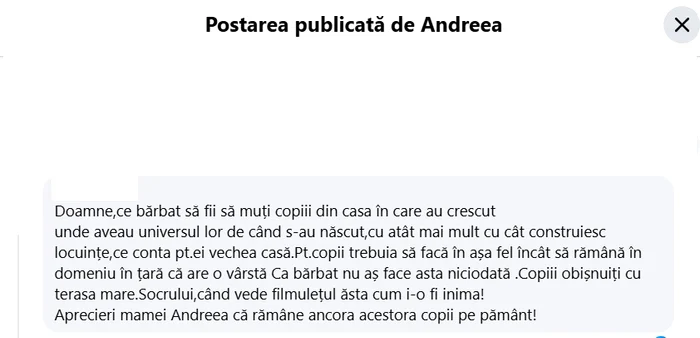 Comentariul de la postarea cu apartamentul - Foto: Facebook