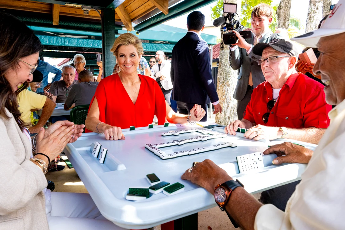 Regina Maxima în timpul unei vizite la Dominopark din Little Havana, Miami, în timpul vizitei lor de trei zile la Philadelphia, Washington și Miami, în SUA, Profimedia (1) jpg