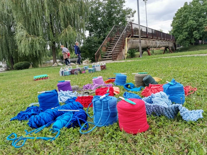 Podul pietonal de la Uzina de Apă este înfruseţat de voluntari FOTO Ş.Both