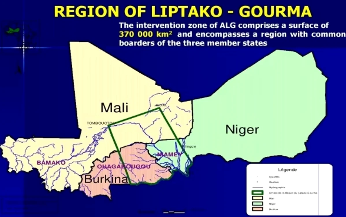Carta/Regiunea Liptako-Gourma. Foto: https://www.eda.admin.ch/