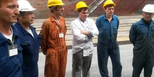 Marinari străini protestând în Portul Constanţa Sursă foto Sindicatul Liber al Navigatorilor
