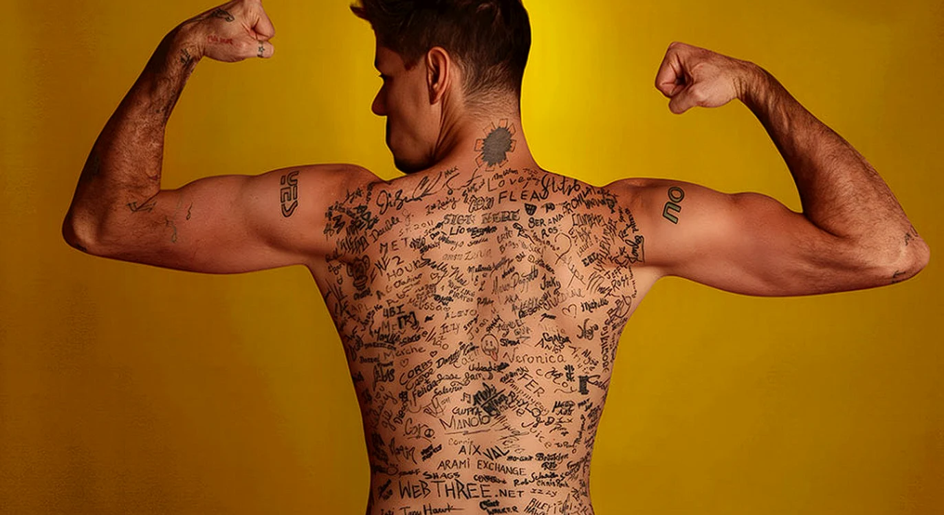 Cele mai multe semnături tatuate/sursă foto: Guiness World Record