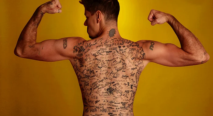 Cele mai multe semnături tatuate/sursă foto: Guiness World Record