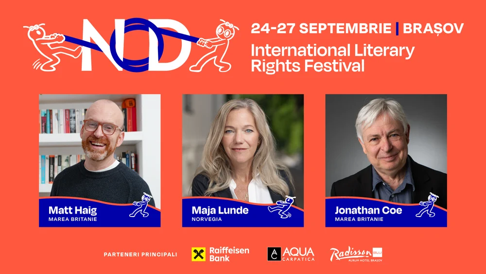 Jonathan Coe, Maja Lunde și Matt Haig vin la NOD Festival (Brașov, 24-27 septembrie 2026)