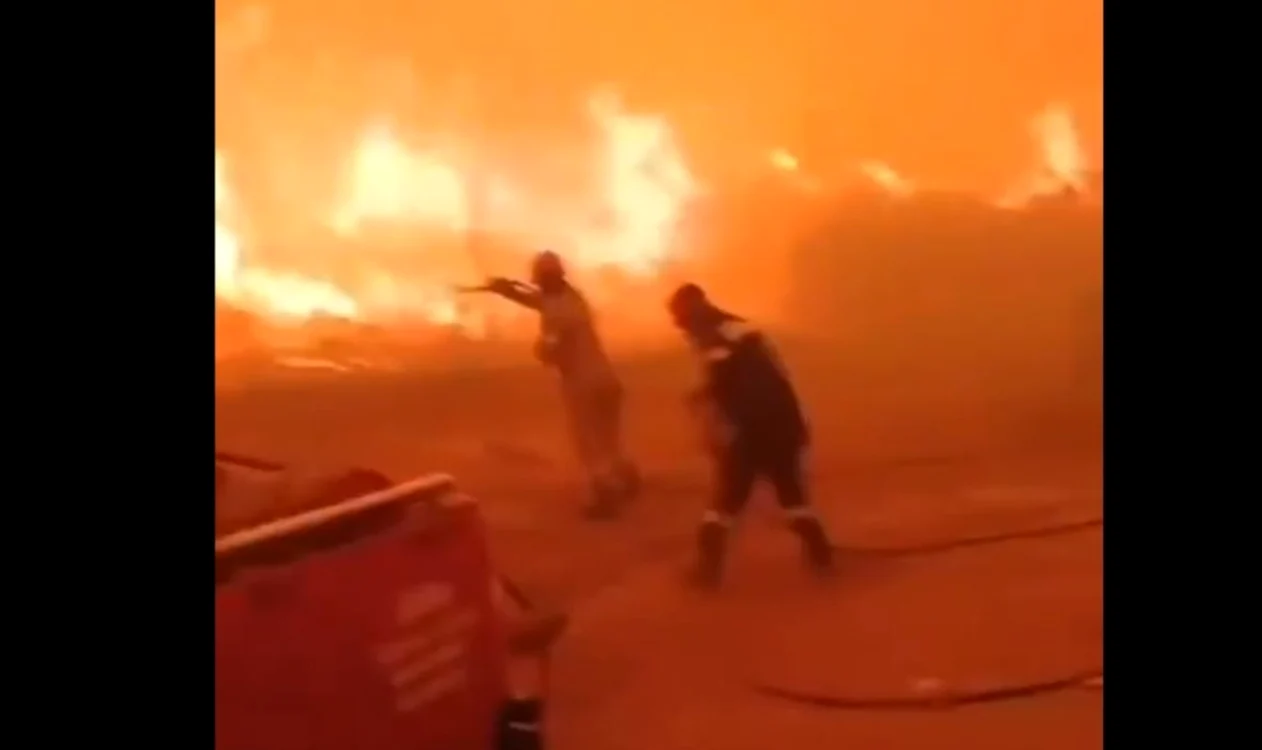 Pompierii greci fac cu greu faţă incendiilor în lanţ. FOTO: captură video