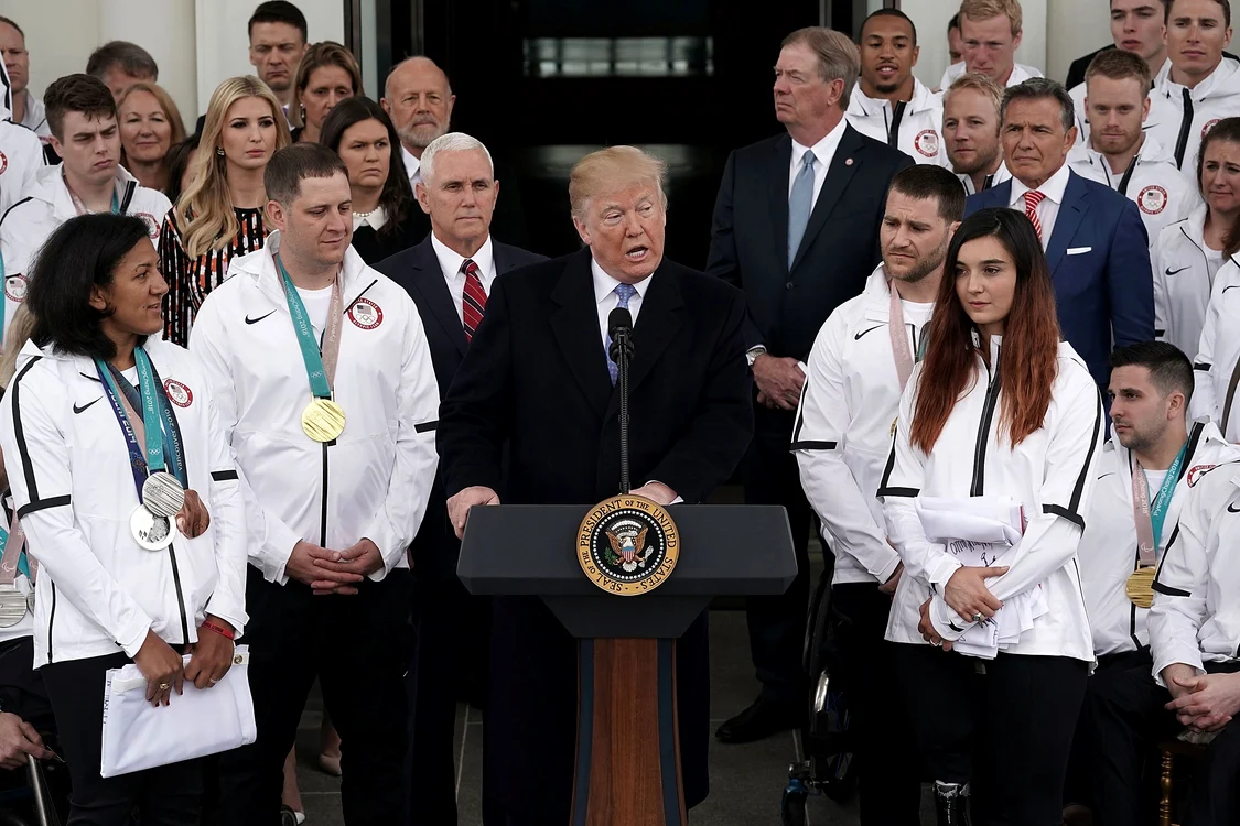
    Donald Trump e de părere că Jocurile Olimpice de la Tokyo n-ar avea farmec fără spectatoriFoto: Guliver / GettyImages  