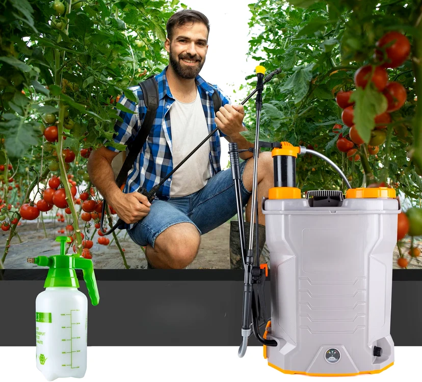 Două tipuri de pompe de stropit - manuală și electrică Foto eMAG